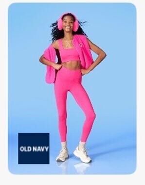 Old Navy CloudComfy 2pc Set Bra + Leggings XXL NWT Flamingo SS26 Dopamine